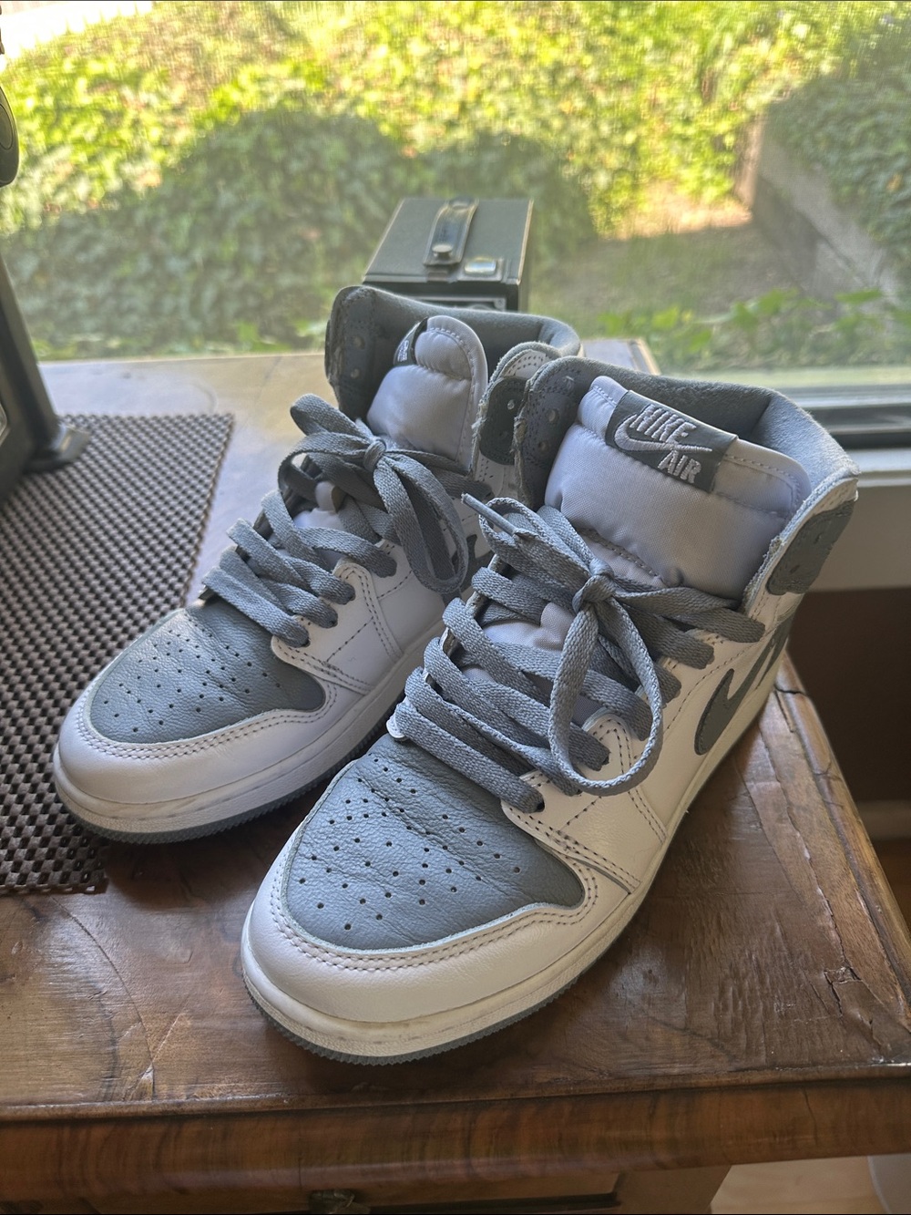 Nike High-Top Sneakers in White and Gray